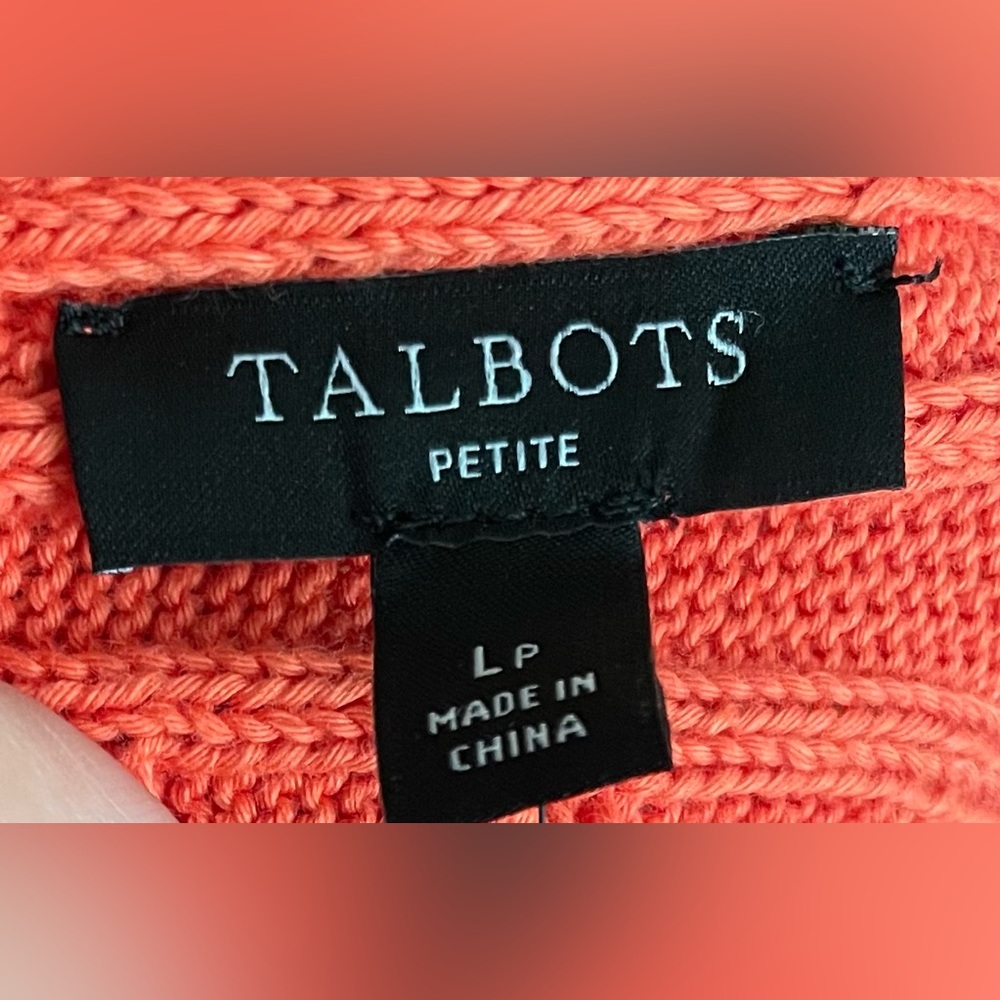 Talbots- Orange Ribbed Knit Tank Top Size PL - Picture 6 of 8